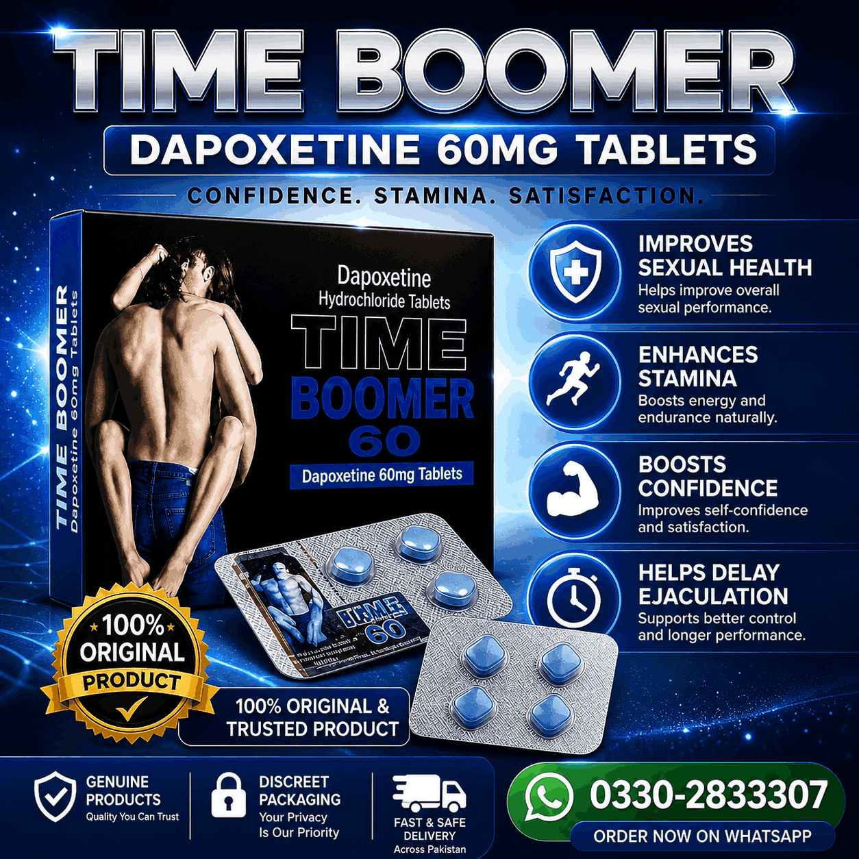 Time Boomer 60mg Dapoxetine Tablets